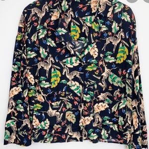 Zara | Zebra Print Shirt Animal Novelty Print Xs